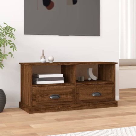 Oak brown plywood TV cabinet 93x35.5x45 cm by vidaXL, TV Furniture - Ref: Foro24-816471, Price: 66,24 €, Discount: %