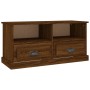 Oak brown plywood TV cabinet 93x35.5x45 cm by vidaXL, TV Furniture - Ref: Foro24-816471, Price: 66,24 €, Discount: %