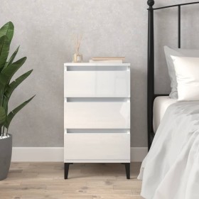 Glossy white plywood nightstand 40x35x70 cm by vidaXL, Nightstands - Ref: Foro24-819670, Price: 58,87 €, Discount: %