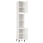 Glossy white plywood bathroom cabinet 30x30x190 cm by vidaXL, Bathroom furniture - Ref: Foro24-819798, Price: 98,99 €, Discou...