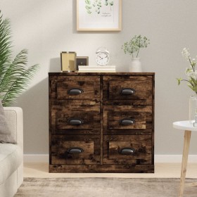 Smoked oak plywood sideboard 70x35.5x67.5 cm by vidaXL, Sideboards - Ref: Foro24-816437, Price: 139,67 €, Discount: %