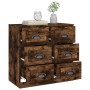 Smoked oak plywood sideboard 70x35.5x67.5 cm by vidaXL, Sideboards - Ref: Foro24-816437, Price: 129,08 €, Discount: %