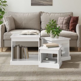 Coffee tables 3 pcs glossy white engineered wood by vidaXL, Coffee table - Ref: Foro24-816490, Price: 62,62 €, Discount: %