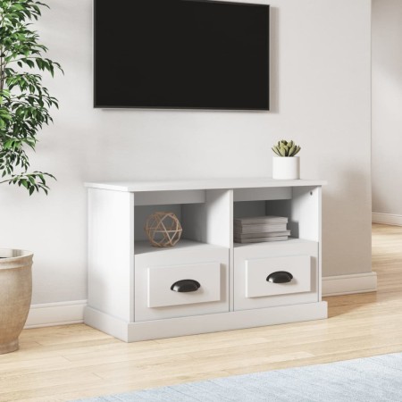 TV stand made of white plywood wood 80x35x50 cm by vidaXL, TV Furniture - Ref: Foro24-816280, Price: 45,42 €, Discount: %