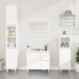 Armario de baño madera contrachapada blanco 30x30x100 cm de vidaXL, Muebles de baño - Ref: Foro24-819804, Precio: 46,45 €, De...