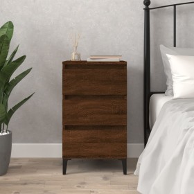 Brown oak plywood bedside table 40x35x70 cm by vidaXL, Nightstands - Ref: Foro24-819675, Price: 58,99 €, Discount: %