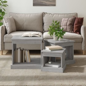 Coffee tables 3 units Sonoma gray engineered wood by vidaXL, Coffee table - Ref: Foro24-816494, Price: 67,99 €, Discount: %