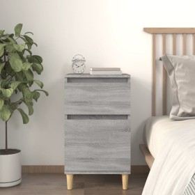 Gray Sonoma bedside table 40x35x70 cm by vidaXL, Nightstands - Ref: Foro24-819704, Price: 46,49 €, Discount: %