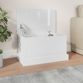 Glossy white plywood storage trunk 50x30x28 cm by vidaXL, Storage trunks - Ref: Foro24-816498, Price: 44,89 €, Discount: %