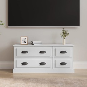 Glossy white plywood TV cabinet 100x35.5x45 cm by vidaXL, TV Furniture - Ref: Foro24-816450, Price: 85,83 €, Discount: %