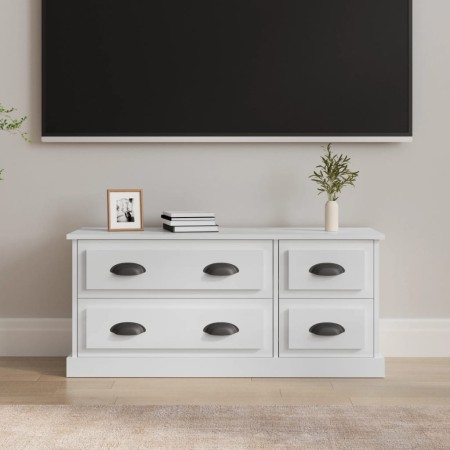 Glossy white plywood TV cabinet 100x35.5x45 cm by vidaXL, TV Furniture - Ref: Foro24-816450, Price: 85,99 €, Discount: %