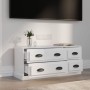 Glossy white plywood TV cabinet 100x35.5x45 cm by vidaXL, TV Furniture - Ref: Foro24-816450, Price: 85,99 €, Discount: %