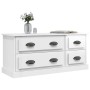 Glossy white plywood TV cabinet 100x35.5x45 cm by vidaXL, TV Furniture - Ref: Foro24-816450, Price: 85,99 €, Discount: %