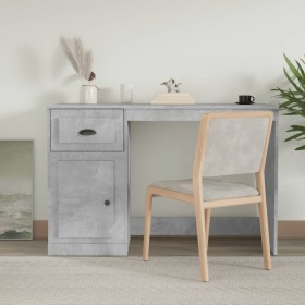 Desk with gray concrete wood drawer 115x50x75 cm by vidaXL, Desks - Ref: Foro24-816476, Price: 80,32 €, Discount: %