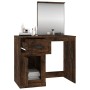 Dressing table and mirror smoke oak plywood 90x50x132.5 cm by vidaXL, Bedroom Dressers - Ref: Foro24-816765, Price: 87,06 €, ...