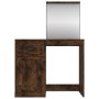 Dressing table and mirror smoke oak plywood 90x50x132.5 cm by vidaXL, Bedroom Dressers - Ref: Foro24-816765, Price: 87,06 €, ...