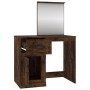 Dressing table and mirror smoke oak plywood 90x50x132.5 cm by vidaXL, Bedroom Dressers - Ref: Foro24-816765, Price: 87,06 €, ...