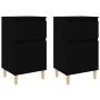 vidaxL Black bedside tables 2 units 40x35x70 cm by vidaXL, Nightstands - Ref: Foro24-819695, Price: 79,70 €, Discount: %