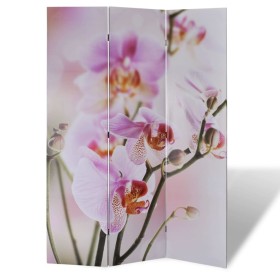 Biombo divisor plegable flores 120x170 cm de vidaXL, Divisores de ambientes - Ref: Foro24-240475, Precio: 82,99 €, Descuento: %