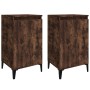 Bedside tables 2 units plywood oak smoke 40x35x70 cm by vidaXL, Nightstands - Ref: Foro24-819655, Price: 75,42 €, Discount: %