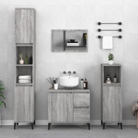 Armario de baño madera contrachapada gris Sonoma 65x33x60 cm de vidaXL, Muebles de baño - Ref: Foro24-819834, Precio: 80,61 €...