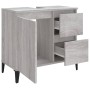 Armario de baño madera contrachapada gris Sonoma 65x33x60 cm de vidaXL, Muebles de baño - Ref: Foro24-819834, Precio: 77,91 €...