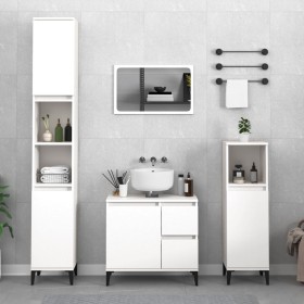 Armario de baño madera contrachapada blanco 30x30x100 cm de vidaXL, Muebles de baño - Ref: Foro24-819812, Precio: 59,59 €, De...