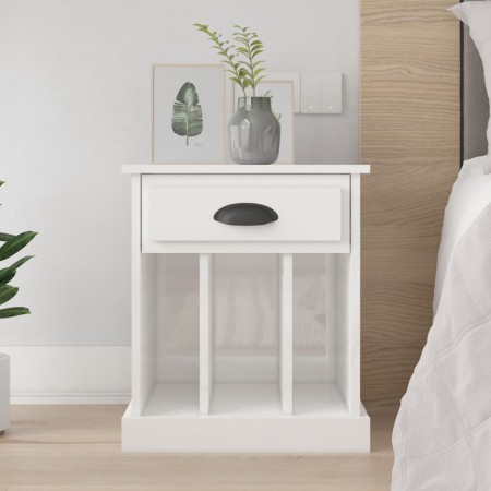 Glossy white nightstand 43x36x50 cm by vidaXL, Nightstands - Ref: Foro24-816348, Price: 34,16 €, Discount: %