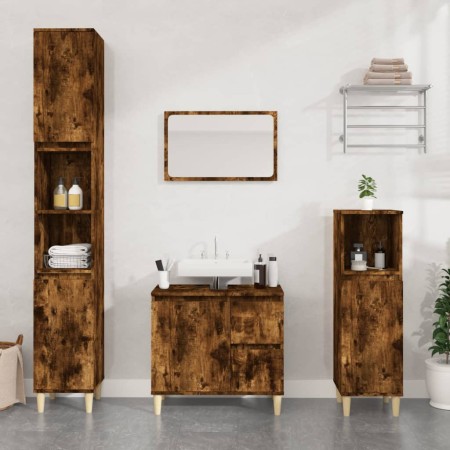 Smoked oak plywood bathroom cabinet 30x30x100 cm by vidaXL, Bathroom furniture - Ref: Foro24-819809, Price: 51,99 €, Discount: %