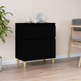 Aparador de madera contrachapada negro 60x35x70 cm de vidaXL, Aparadores - Ref: Foro24-819677, Precio: 59,99 €, Descuento: %