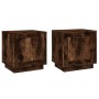 Mesitas noche 2 uds madera contrachapada roble humo 44x35x45 cm de vidaXL, Mesitas de noche - Ref: Foro24-819847, Precio: 55,...