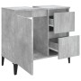 Armario de baño madera contrachapada gris hormigón 65x33x60 cm de vidaXL, Muebles de baño - Ref: Foro24-819832, Precio: 70,64...