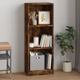 3-stufiges Regal aus geräuchertem Eichensperrholz, 40 x 24 x 109 cm von vidaXL, Bücherregale und Regale - Ref: Foro24-819254,...