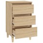 Mesita de noche madera contrachapada roble sonoma 40x35x70 cm de vidaXL, Mesitas de noche - Ref: Foro24-819663, Precio: 61,41...