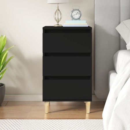 Black plywood nightstand 40x35x70 cm by vidaXL, Nightstands - Ref: Foro24-819661, Price: 53,42 €, Discount: %