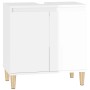 Armario de lavabo madera contrachapada blanco brillo 58x33x60cm de vidaXL, Tocadores de baño - Ref: Foro24-821254, Precio: 56...