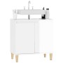 Armario de lavabo madera contrachapada blanco brillo 58x33x60cm de vidaXL, Tocadores de baño - Ref: Foro24-821254, Precio: 56...