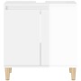 Armario de lavabo madera contrachapada blanco brillo 58x33x60cm de vidaXL, Tocadores de baño - Ref: Foro24-821254, Precio: 56...