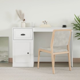 Plywood white gloss drawer desk 115x50x75cm by vidaXL, Desks - Ref: Foro24-816474, Price: 114,03 €, Discount: %