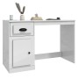 Escritorio cajón madera contrachapada blanco brillo 115x50x75cm de vidaXL, Escritorios - Ref: Foro24-816474, Precio: 114,03 €...