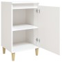 Mesitas de noche 2 uds madera blanco brillante 40x35x70 cm de vidaXL, Mesitas de noche - Ref: Foro24-819633, Precio: 79,12 €,...