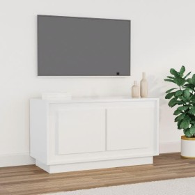 Mueble para TV madera contrachapada blanco brillo 80x35x45 cm de vidaXL, Muebles TV - Ref: Foro24-819854, Precio: 44,99 €, De...