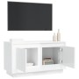 Mueble para TV madera contrachapada blanco brillo 80x35x45 cm de vidaXL, Muebles TV - Ref: Foro24-819854, Precio: 44,18 €, De...