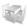 5-Piece White Dining Room Furniture Set by vidaXL, Furniture sets for kitchens and dining rooms - Ref: Foro24-240883, Price: ...