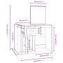 Sonoma Schminktisch und Spiegel aus grauem Sperrholz 90x50x132,5cm von vidaXL, Schlafzimmerkommoden - Ref: Foro24-816766, Pre...