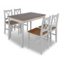 Brown and white 5-piece dining room furniture set by vidaXL, Furniture sets for kitchens and dining rooms - Ref: Foro24-24088...