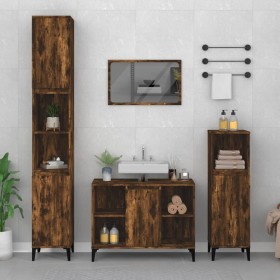 Smoked oak plywood sink cabinet 80x33x60cm by vidaXL, bathroom vanities - Ref: Foro24-821297, Price: 69,05 €, Discount: %