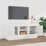 Mueble de TV madera contrachapada blanco brillo 102x35x45 cm de vidaXL, Muebles TV - Ref: Foro24-819862, Precio: 64,75 €, Des...