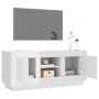 Mueble de TV madera contrachapada blanco brillo 102x35x45 cm de vidaXL, Muebles TV - Ref: Foro24-819862, Precio: 64,75 €, Des...