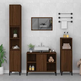 Bathroom cabinet made of brown oak plywood, 80x33x60 cm. by vidaXL, bathroom vanities - Ref: Foro24-821299, Price: 72,99 €, D...